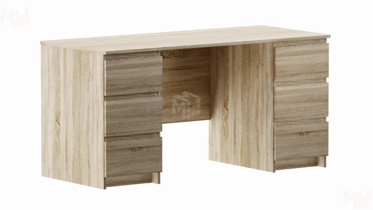 2.03.06.040.3 КАСТОР стол письменный 6 ящиков 151х65 RU сонома