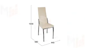 Стул Кредо Хром, к/з Бежевый Ваниль 890