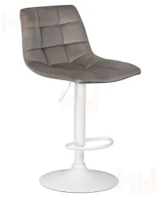 Стул барный DOBRIN TAILOR WHITE (серый велюр (MJ9-75))