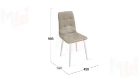 Стул Аспен К1С Белый матовый, Велюр Confetti Smoke