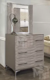 Зеркало Гравита  ППУ серый камень глянец