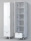 Пенал П-1 Эго на ножках Бетон Светлый/Белый Глянец