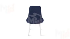 Стул OSCAR Белый муар, Велюр L005 синий