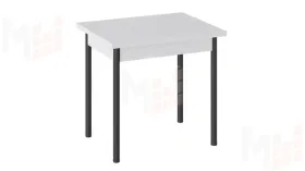 Стол  раздвижной Родос Тип 2 с опорой d40 Черный муар, Белый