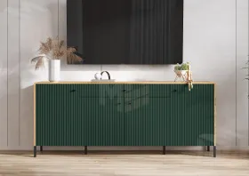 Комод Оливия (дуб крафт/браш мени грин) ножки металл