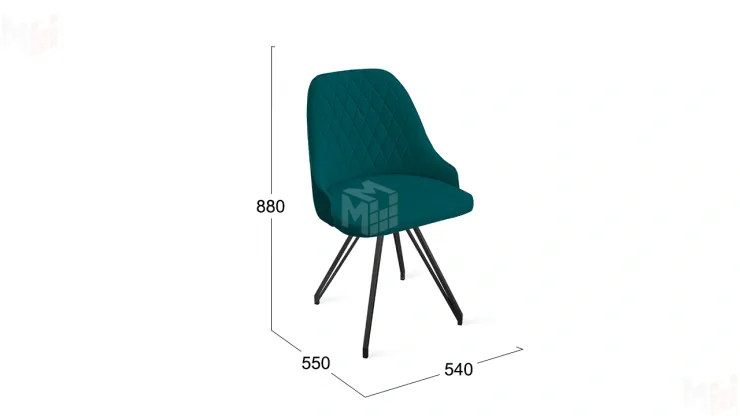 Стул Гранд К4 Черный муар Велюр Confetti Izumrud