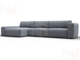 Диван угловой Лига-066 НПБ Лонг угол левый ( TOWER 10 серый )