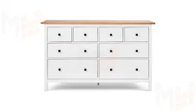 Комод КЫМОР 8 ящиков белый/светло-коричневый
