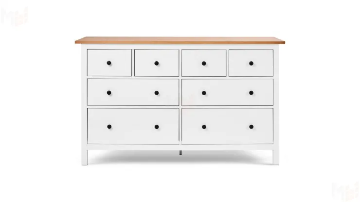 Комод КЫМОР 8 ящиков белый/светло-коричневый