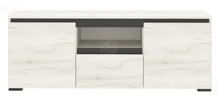 Тумба ГРЕТТА 2С1Я  Дуб Крафт белый-Антрацит