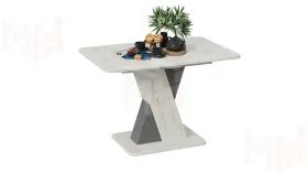 Стол обеденный раздвижной Люксембург Тип 3 Дуб крафт белый, Серый