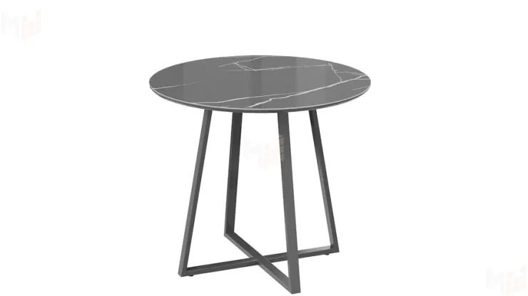 Стол обеденный Милан Тип 1 Серый муар, Стекло глянцевое серый мрамор
