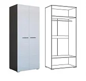 Шкаф Ненси 2-х дверный (венге/белый глянец)