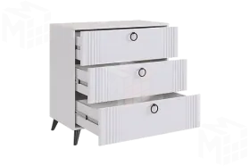 Комод Ева белое дерево/белый матовый