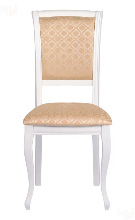 Обеденная группа стол Элат D90 Белый и 2 стула Арктос Белый/Бежевый жаккард