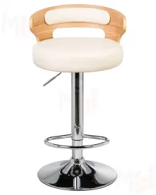 Стул барный DOBRIN FRED (натуральное дерево, кремовый)