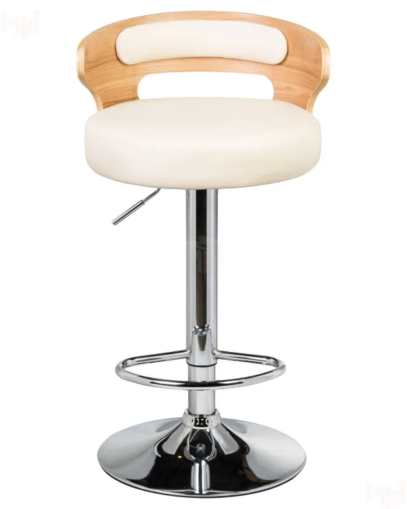 Стул барный DOBRIN FRED (натуральное дерево, кремовый)