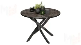 Стол обеденный Diamond Тип 2 - КМ+02.68.000.167 Черный муар, Ателье темный глянец