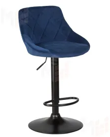 Стул барный DOBRIN LOGAN BLACK (синий велюр (MJ9-117))