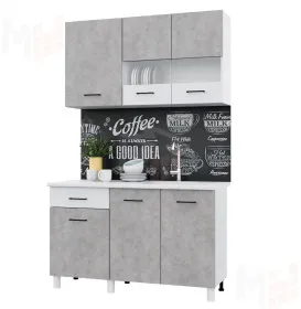 Кухня ТРЕНД 1,3 ЛДСП Белый-бетон