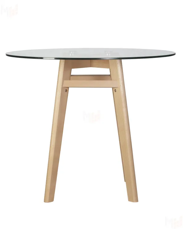 Стол обеденный DOBRIN HENRY`90 GLASS (столешница стекло, деревянное основание)