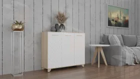 Комод Стокгольм (дуб сонома/белый матовый)