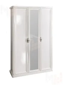 Шкаф Натали 3-дверный (2+1) с зеркалом белый глянец