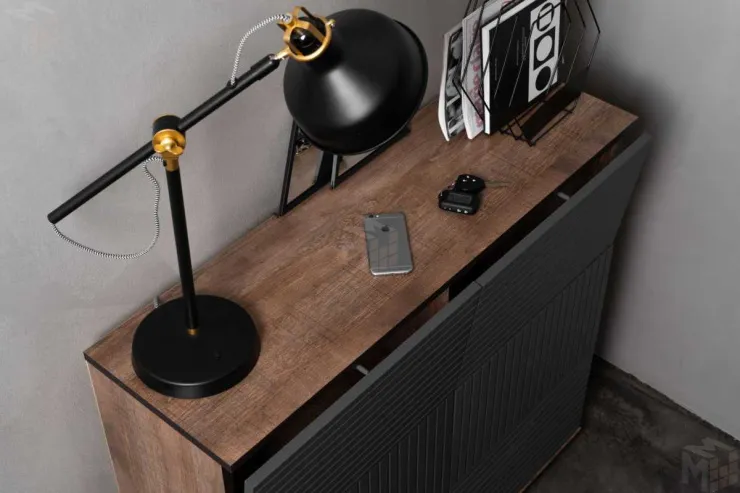 Обувница Копенгаген 6 ящиков (дуб самдал/серый графит)