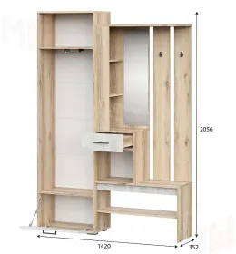 Прихожая Фаворит 1 Дуб Делано/Цемент Светлый