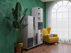 Гостиная Копенгаген белый/серый графит вариант 1