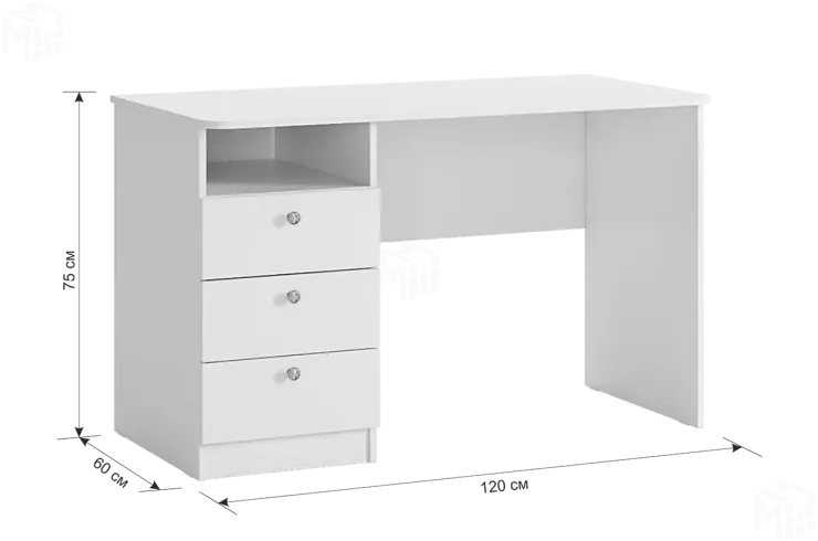 Стол Гламур белый/белый глянец