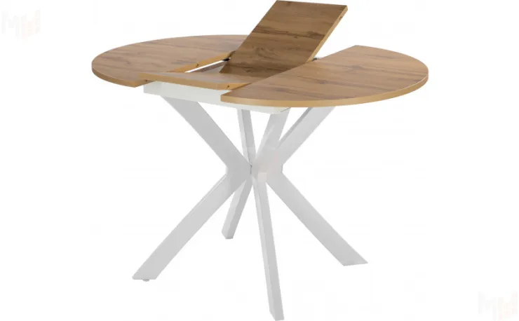 Стол раскладной Вега Лофт D100  Дуб вотан / Белый