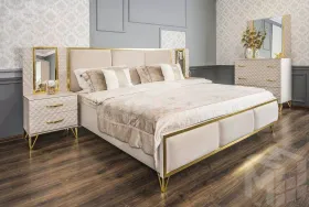 Кровать Lara 180x200 см бежевый глянец