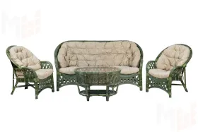 Комплект Черчилль (Рузвельт) с 3-х местным диваном и овальным столом