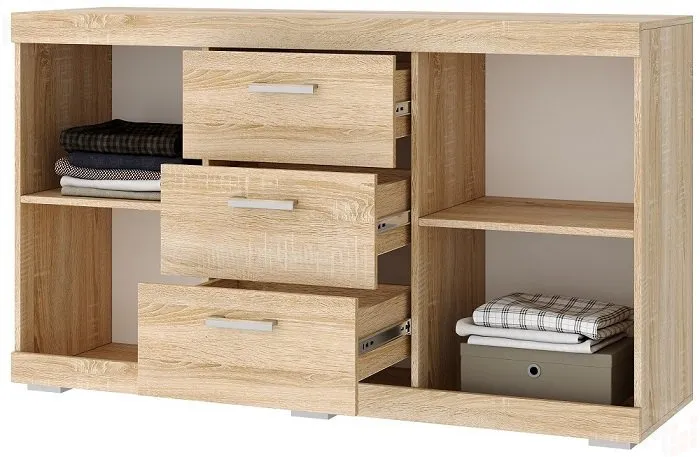 Комод Соната КС-1500 Сонома-Белый глянец