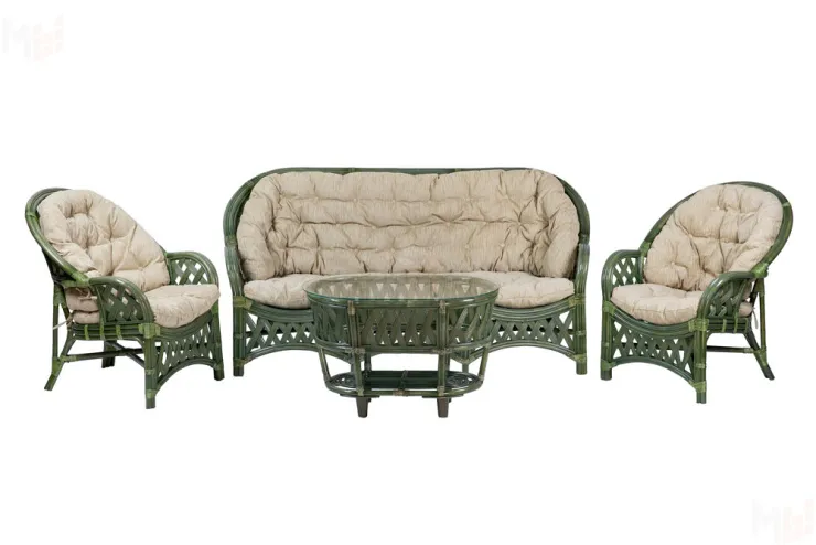 Комплект Черчилль (Рузвельт) с 3-х местным диваном и овальным столом