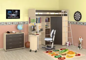 Кровать-чердак Теремок М-85