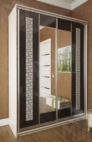 Шкаф-купе Премиум (стекло лакобель с печатью) 1,6 м (вариант 5)