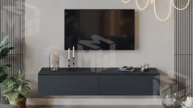 Тумба ТВ Глосс - ТД 319.03.11 Яблоня Беллуно, Стекло Графит матовый