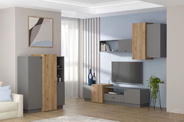 Гостиная Квадро Графит набор 1