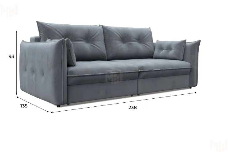 Диван прямой Лига-100 НПБ ( TOWER 10 серый )