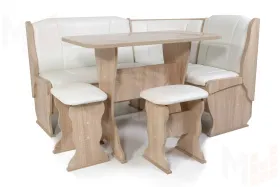 Кухонный уголок Орхидея (сонома/кожзам Милк)