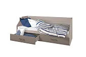 Кровать Ненси 80/2 ящика (ясень/капучино глянец)