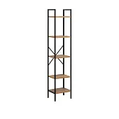 Стеллаж Leset Стилвуд 15 узкий, 5 полок (Чёрный/Дуб крафт золотой)
