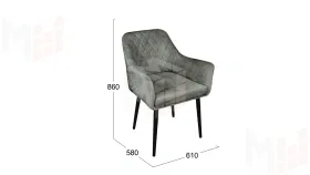 Стул Chester Т6 Черный муар Велюр V003 темно-серый