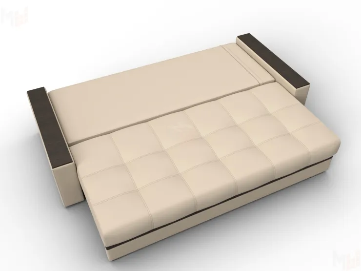 Диван прямой с декором Лига-096 НПБ ( Бежевый\Коричневый )