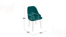 Стул Гранд К1К Белый матовый, Велюр Confetti Izumrud