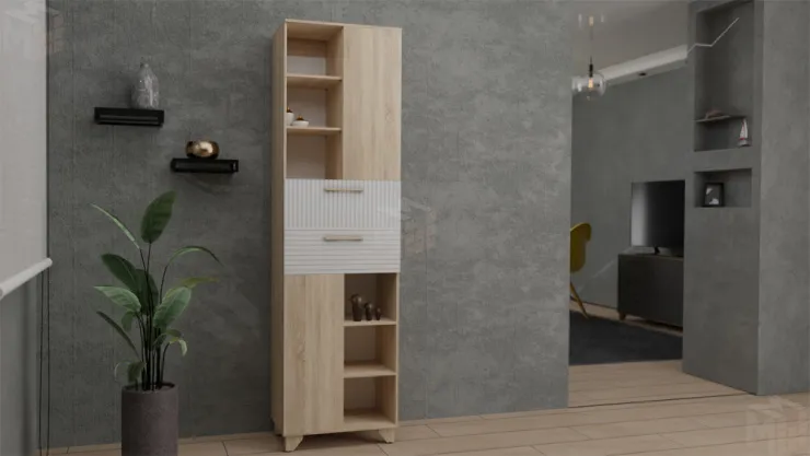 Пенал Копенгаген (дуб сонома/белый матовый)