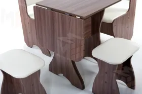 Кухонный уголок Тюльпан мини (ясень темный/барнео крем)