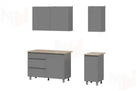 Кухонный гарнитур Денвер 1,6 м графит серый/дуб сонома